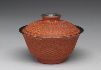 图片[2]-Porcelain coverd bowl with red carved lacquerware imitation, Qing dynasty, Qianlong reign (1736-1795)-China Archive